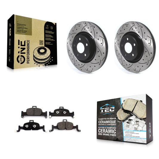 [Avant] Kit de disque (percé rainuré revêtu) et plaquette (céramique) de frein pour Audi Q5 A4 A5 Quattro A6 Sportback allroad KDT-100652