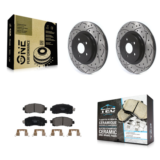 [Avant] Kit de disque (percé rainuré revêtu) et plaquette (céramique) de frein pour Subaru Crosstrek Impreza KDT-100654