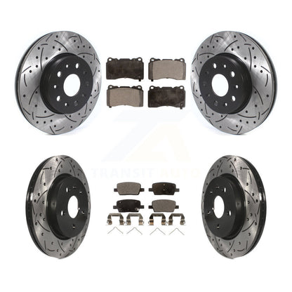 [Avant + Arrière] Kit de disque (percé rainuré revêtu) et plaquette (céramique) de frein pour Chevrolet Camaro KDT-100662