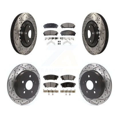 [Avant + Arrière] Kit de disque (percé rainuré revêtu) et plaquette (céramique) de frein pour Lexus NX200t NX300 NX300h KDT-100672
