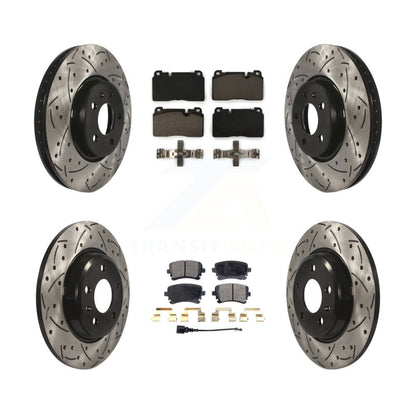 [Avant + Arrière] Kit de disque (percé rainuré revêtu) et plaquette (céramique) de frein pour 2016 Audi Q5 FLEX engine KDT-100674