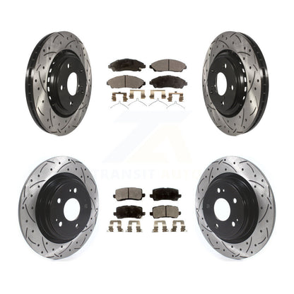 [Avant + Arrière] Kit de disque (percé rainuré revêtu) et plaquette (céramique) de frein pour Acura MDX KDT-100677