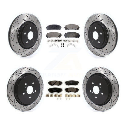 [Avant + Arrière] Kit de disque (percé rainuré revêtu) et plaquette (céramique) de frein pour Lexus RX350 RX450h RX350L RX450hL KDT-100688