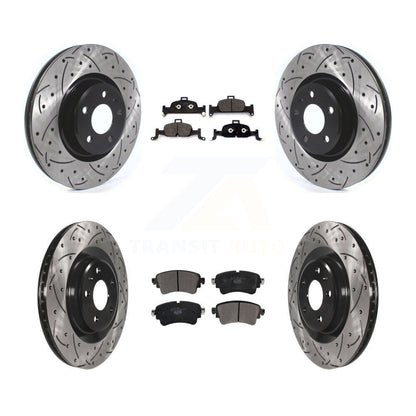 [Avant + Arrière] Kit de disque (percé rainuré revêtu) et plaquette (céramique) de frein pour Audi Q5 A5 Quattro A4 A6 Sportback allroad KDT-100692