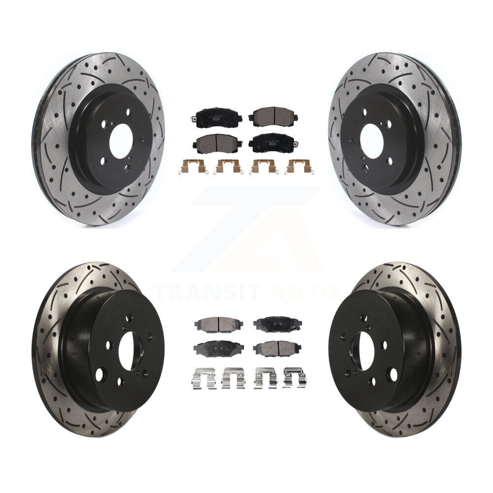 [Avant + Arrière] Kit de disque (percé rainuré revêtu) et plaquette (céramique) de frein pour Subaru Crosstrek Impreza KDT-100694