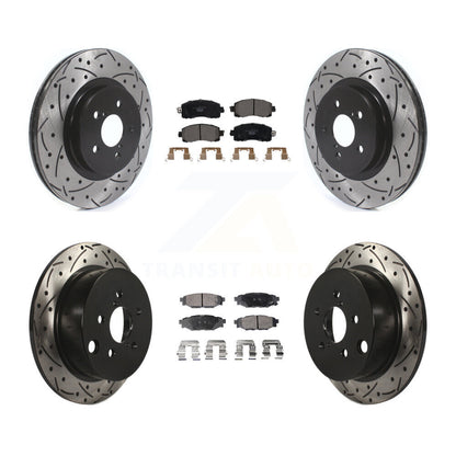 [Avant + Arrière] Kit de disque (percé rainuré revêtu) et plaquette (céramique) de frein pour Subaru Crosstrek Impreza KDT-100694
