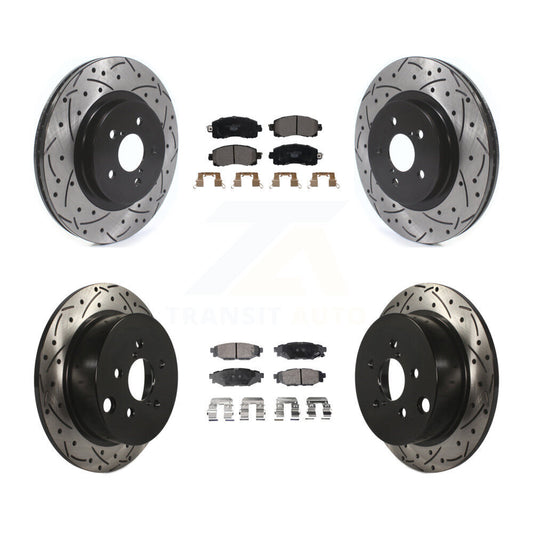 [Avant + Arrière] Kit de disque (percé rainuré revêtu) et plaquette (céramique) de frein pour Subaru Crosstrek Impreza KDT-100694