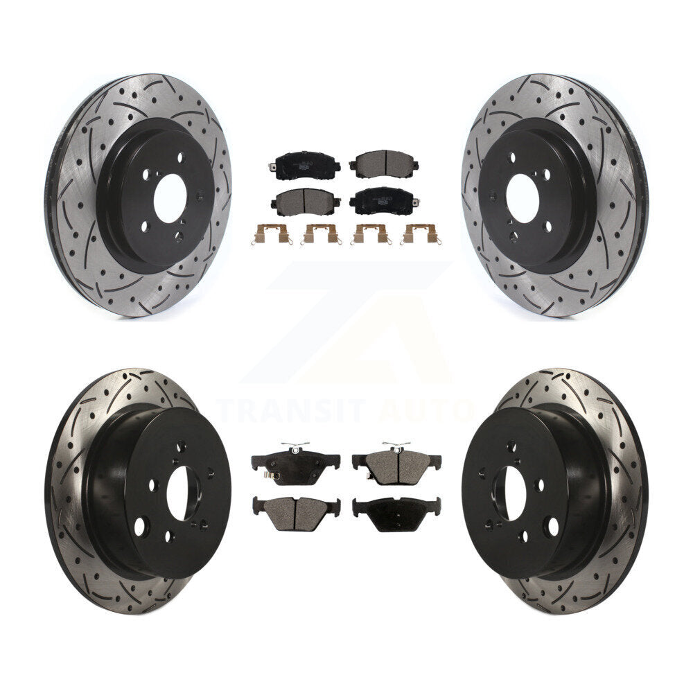 [Avant + Arrière] Kit de disque (percé rainuré revêtu) et plaquette (céramique) de frein pour Subaru Crosstrek KDT-100695