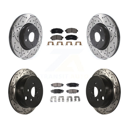 [Avant + Arrière] Kit de disque (percé rainuré revêtu) et plaquette (céramique) de frein pour 2017-2021 Subaru Impreza avec 276mm Diameter Rotor KDT-100696