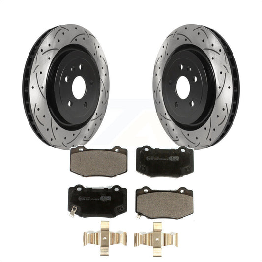 [Arrière] Kit de disque (percé rainuré revêtu) et plaquette (céramique) de frein pour Chevrolet Camaro SS KDT-100718 par Transit Auto