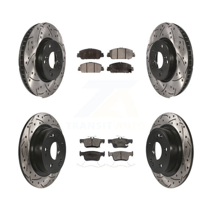 [Avant + Arrière] Kit de disque (percé rainuré revêtu) et plaquette (céramique) de frein pour Honda Accord KDT-100739