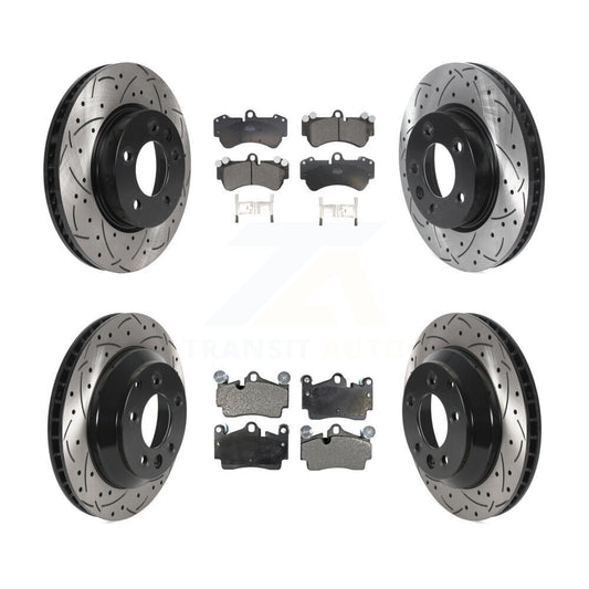 [Avant + Arrière] Kit de Disque et plaquette (céramique) de frein pour 2004-2005 Volkswagen Touareg avec 330mm Diameter Rotor KDT-100749