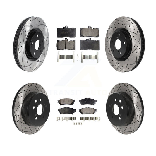 [Avant + Arrière] Kit de Disque et plaquette (céramique) de frein pour Lexus GS350 IS300 IS350 RC350 IS200t RC300 RC200t GS300 GS200t GS450h KDT-100755