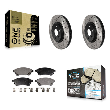 [Avant] Kit de disque (percé rainuré revêtu) et plaquette (céramique) de frein pour Cadillac SRX Saab 9-4X KDT-100756