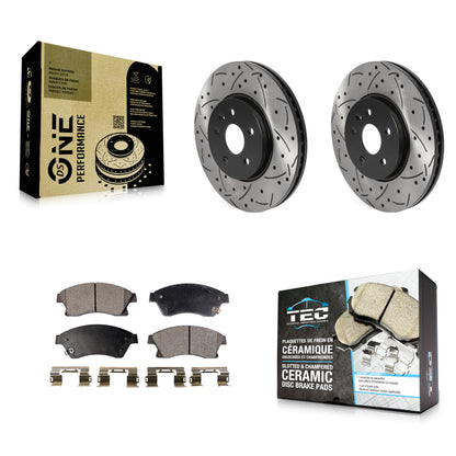 [Avant] Kit de disque (percé rainuré revêtu) et plaquette (céramique) de frein pour Chevrolet Buick Encore Trax Sonic KDT-100758