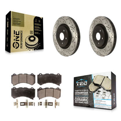 [Avant] Kit de disque (percé rainuré revêtu) et plaquette (céramique) de frein pour Jeep Grand Cherokee Dodge Durango KDT-100764