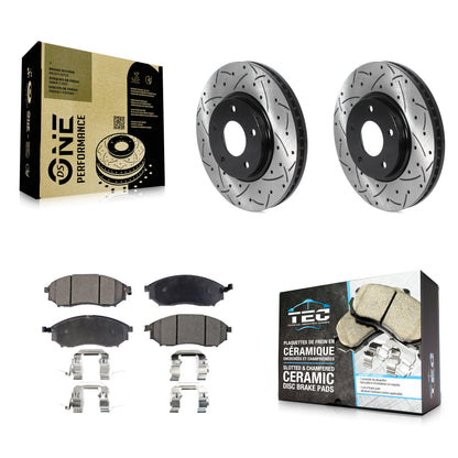 [Avant] Kit de disque (percé rainuré revêtu) et plaquette (céramique) de frein pour Infiniti Q45 M45 INFINITI KDT-100776