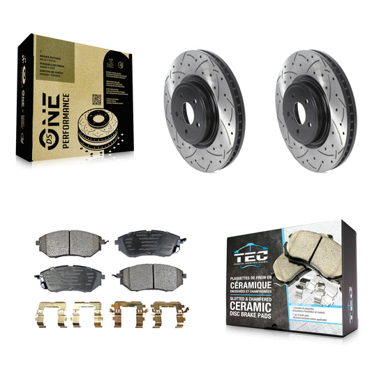 [Avant] Kit de disque (percé rainuré revêtu) et plaquette (céramique) de frein pour Subaru Forester Outback Legacy KDT-100777
