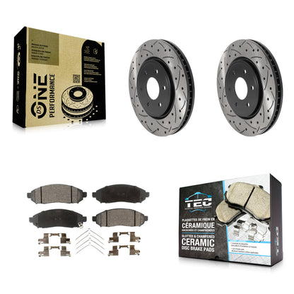 [Avant] Kit de disque (percé rainuré revêtu) et plaquette (céramique) de frein pour Nissan Frontier Pathfinder Xterra Suzuki Equator KDT-100779