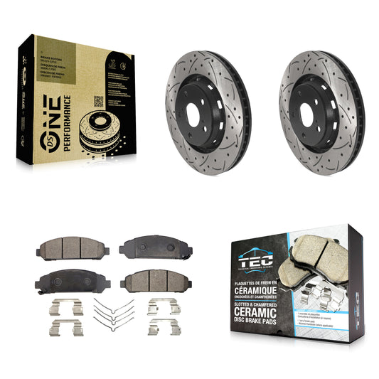 [Avant] Kit de disque (percé rainuré revêtu) et plaquette (céramique) de frein pour 2009-2016 Toyota Venza KDT-100789