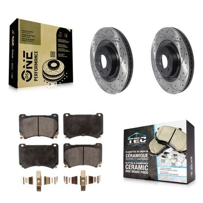 [Avant] Kit de disque (percé rainuré revêtu) et plaquette (céramique) de frein pour Hyundai Genesis Equus KDT-100790