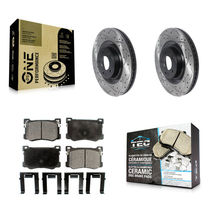 [Avant] Kit de disque (percé rainuré revêtu) et plaquette (céramique) de frein pour Hyundai Genesis G80 Kia K900 3.8L KDT-100791