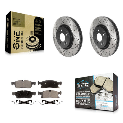 [Avant] Kit de disque (percé rainuré revêtu) et plaquette (céramique) de frein pour Mercedes-Benz ML350 GLE350 ML250 GLE300d KDT-100802