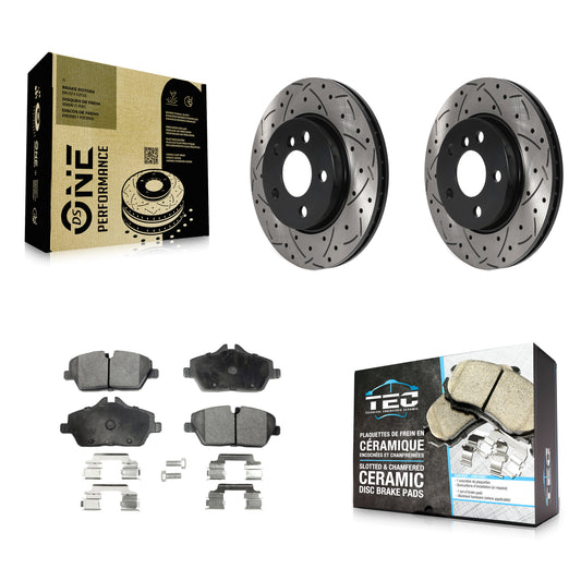 [Avant] Kit de disque (percé rainuré revêtu) et plaquette (céramique) de frein pour Mini Cooper KDT-100806