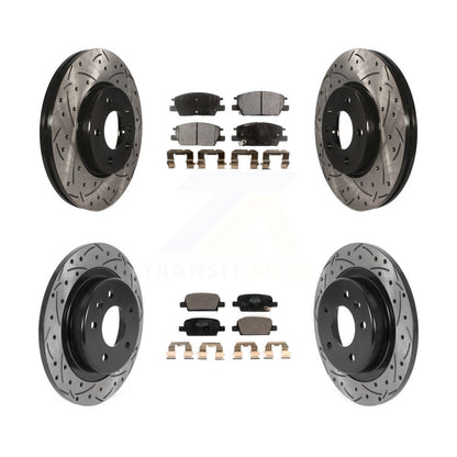 [Avant + Arrière] Kit de disque (percé rainuré revêtu) et plaquette (céramique) de frein pour 2016-2020 Chevrolet Malibu avec Manual Parking KDT-100812
