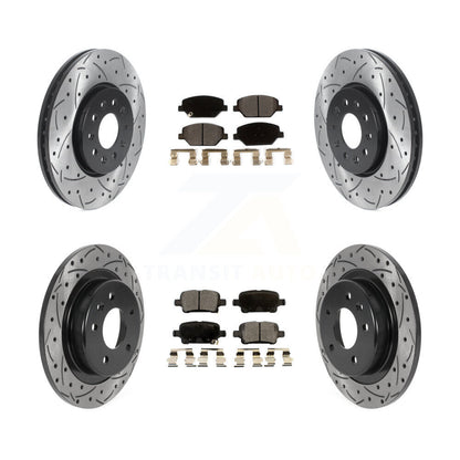 [Avant + Arrière] Kit de disque (percé rainuré revêtu) et plaquette (céramique) de frein pour Chevrolet Equinox GMC Terrain Buick LaCrosse KDT-100815