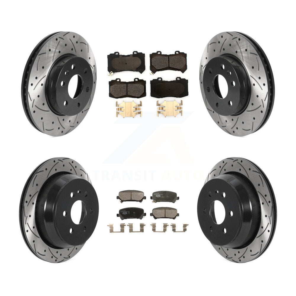 [Avant + Arrière] Kit de disque (percé rainuré revêtu) et plaquette (céramique) de frein pour 2015-2020 Chevrolet Colorado GMC Canyon KDT-100819