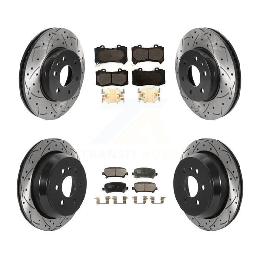 [Avant + Arrière] Kit de disque (percé rainuré revêtu) et plaquette (céramique) de frein pour 2015-2020 Chevrolet Colorado GMC Canyon KDT-100819