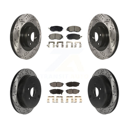 [Avant + Arrière] Kit de disque (percé rainuré revêtu) et plaquette (céramique) de frein pour Toyota 86 Subaru BRZ KDT-100837