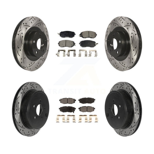 [Avant + Arrière] Kit de disque (percé rainuré revêtu) et plaquette (céramique) de frein pour Toyota 86 Subaru BRZ KDT-100837