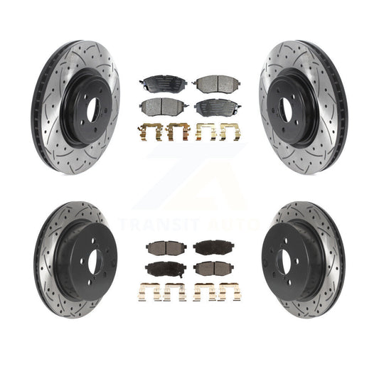 [Avant + Arrière] Kit de disque (percé rainuré revêtu) et plaquette (céramique) de frein pour 2014-2018 Subaru Forester 2.0L KDT-100839