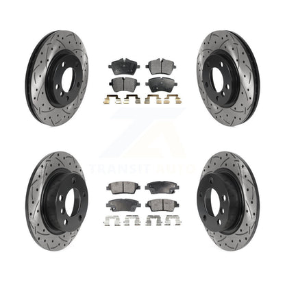 [Avant + Arrière] Kit de disque (percé rainuré revêtu) et plaquette (céramique) de frein pour Mini Cooper Countryman Paceman KDT-100883