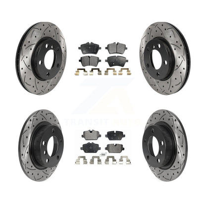 [Avant + Arrière] Kit de disque (percé rainuré revêtu) et plaquette (céramique) de frein pour Mini Cooper Countryman Paceman KDT-100886