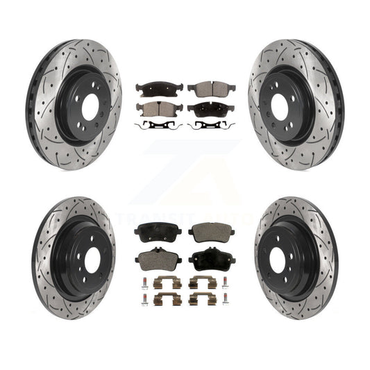 [Avant + Arrière] Kit de disque (percé rainuré revêtu) et plaquette (céramique) de frein pour Mercedes-Benz ML350 GLE350 ML250 GLE300d KDT-100888