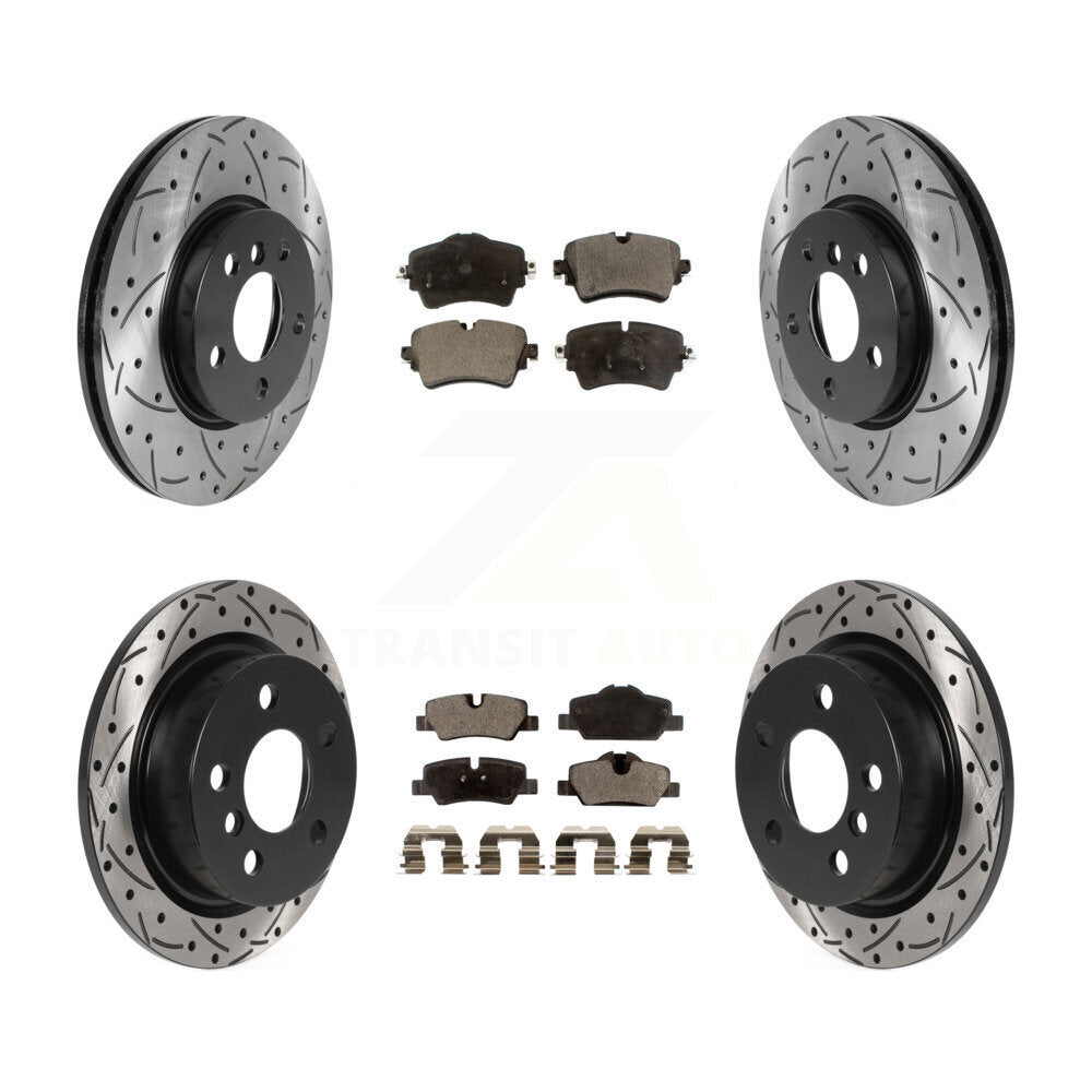 [Avant + Arrière] Kit de disque (percé rainuré revêtu) et plaquette (céramique) de frein pour Mini Cooper KDT-100893
