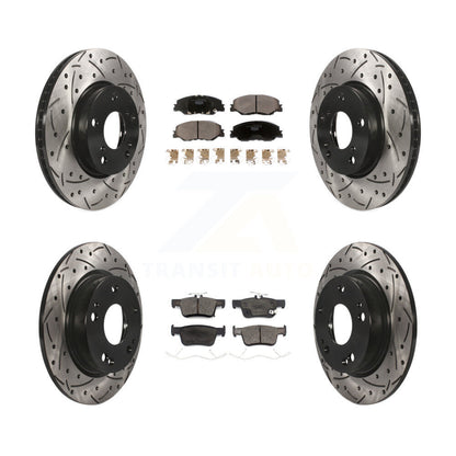 [Avant + Arrière] Kit de disque (percé rainuré revêtu) et plaquette (céramique) de frein pour 2019-2022 Honda Insight KDT-100900