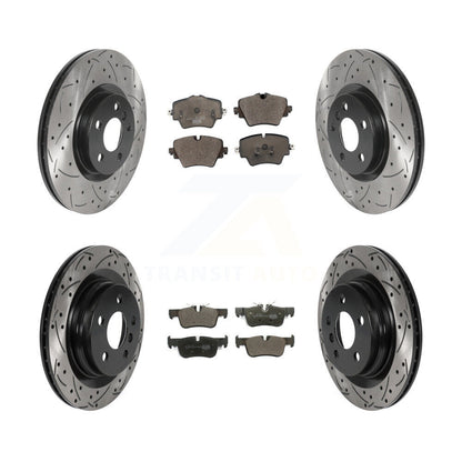 [Avant + Arrière] Kit de disque (percé rainuré revêtu) et plaquette (céramique) de frein pour BMW X1 Mini Cooper Countryman X2 228i xDrive Gran Coupe KDT-100902
