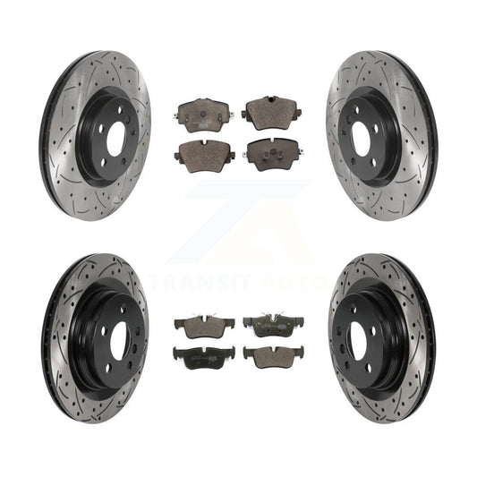 [Avant + Arrière] Kit de disque (percé rainuré revêtu) et plaquette (céramique) de frein pour BMW X1 Mini Cooper Countryman X2 228i xDrive Gran Coupe KDT-100902
