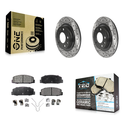 [Arrière] Kit de disque (percé rainuré revêtu) et plaquette (céramique) de frein pour Mazda 6 Protege KDT-100921