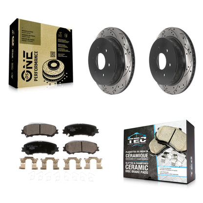 [Arrière] Kit de disque (percé rainuré revêtu) et plaquette (céramique) de frein pour 2017-2023 Nissan TITAN KDT-100962