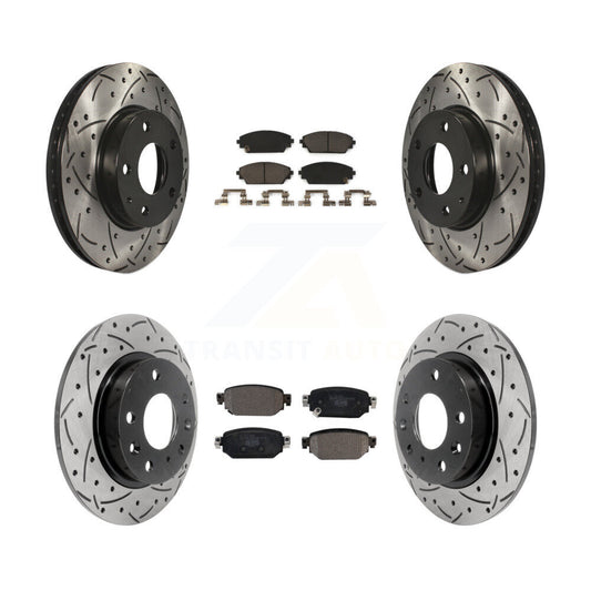 [Avant + Arrière] Kit de disque (percé rainuré revêtu) et plaquette (céramique) de frein pour 2019-2021 Mazda CX-3 FWD KDT-100976