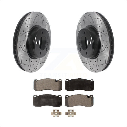 [Avant] Kit de disque (percé rainuré revêtu) et plaquette (céramique) de frein pour 2013 BMW 328i 3.0L avec 340mm Diameter Rotor KDT-100980 par Transit Auto