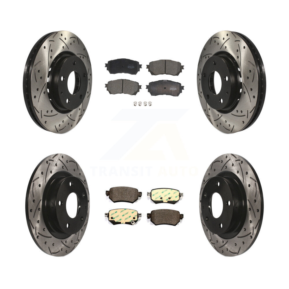 [Avant + Arrière] Kit de disque (percé rainuré revêtu) et plaquette (céramique) de frein pour 2019-2021 Mazda 6 Naturally Aspirated KDT-101002