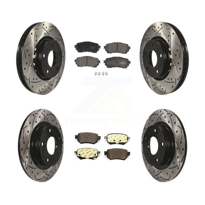 [Avant + Arrière] Kit de disque (percé rainuré revêtu) et plaquette (céramique) de frein pour 2019-2021 Mazda 6 Naturally Aspirated KDT-101002