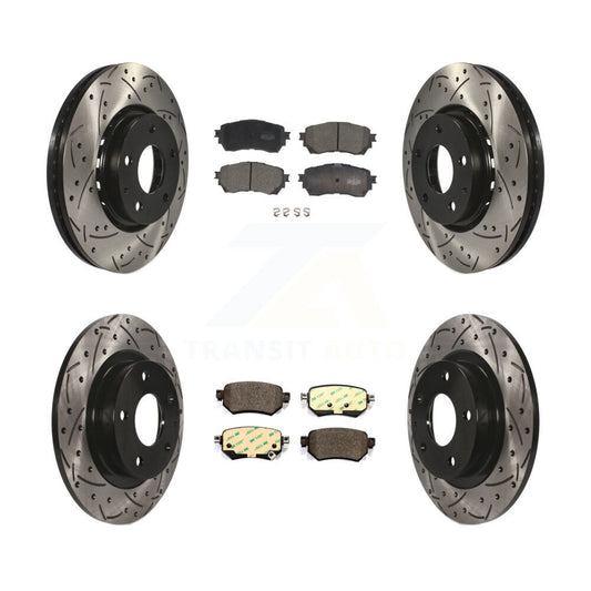 [Avant + Arrière] Kit de disque (percé rainuré revêtu) et plaquette (céramique) de frein pour 2019-2021 Mazda 6 Naturally Aspirated KDT-101002