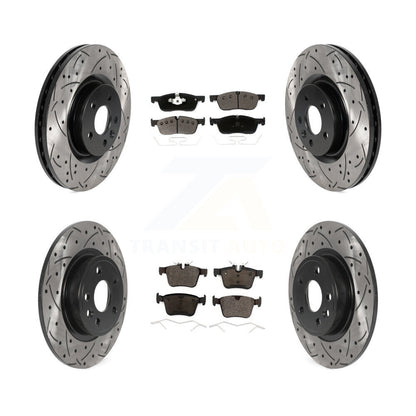 [Avant + Arrière] Kit de disque (percé rainuré revêtu) et plaquette (céramique) de frein pour Land Rover Discovery Sport Jaguar E-Pace KDT-101005